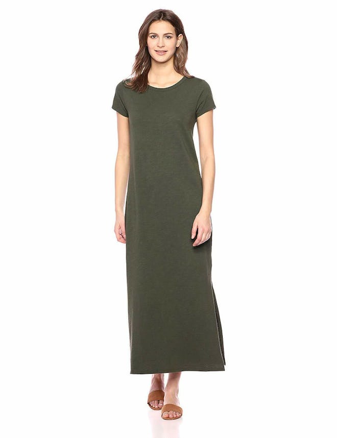Daily Ritual Women's Lived-in Cotton Short-Sleeve Crewneck Maxi Dress