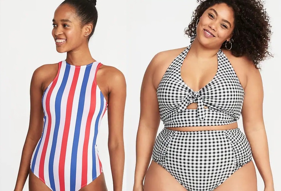 old navy gingham bathing suit