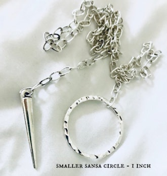 Sansa Stark Necklace Inspired by Game of Thrones Circle Lariat Spike Needle Pendant 