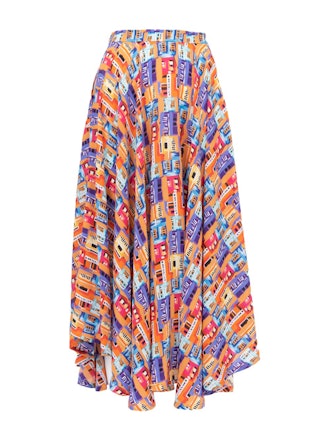 French Riviera Skirt — Careyes Villas Print Brights