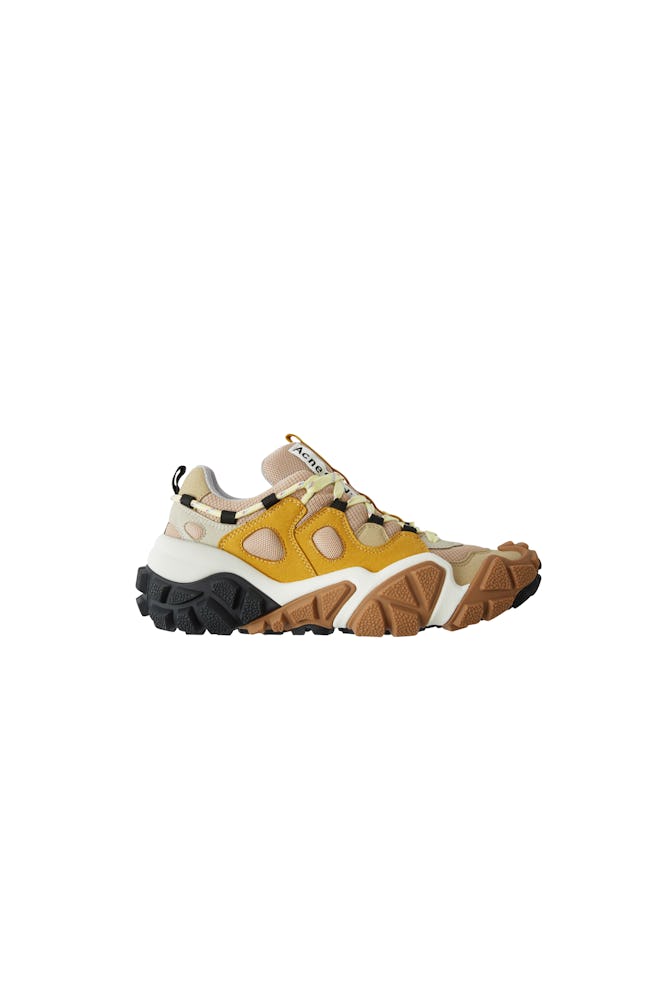 Technical sneakers beige/yellow/amber