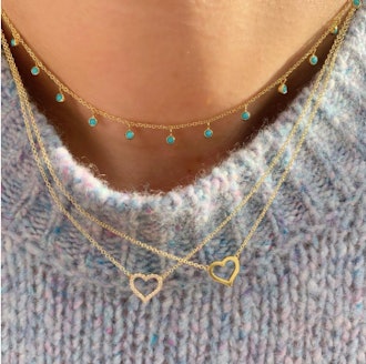 Small Diamond Open Heart Necklace