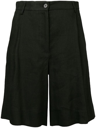 High-Waisted Linen Blend Shorts