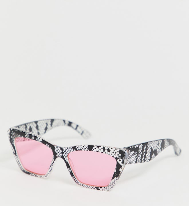 ASOS DESIGN x glaad& unisex sunglasses in pink snake print