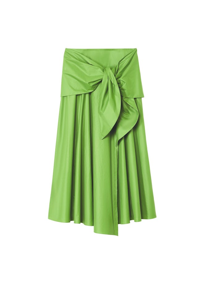 Glossy Plainweave Wrap Skirt