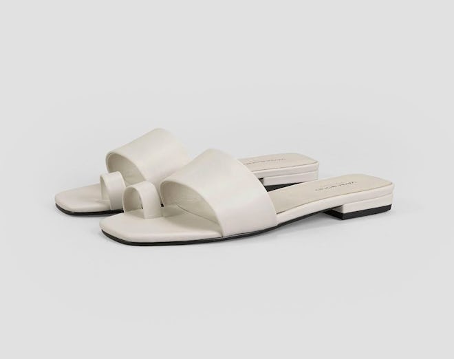 Becky Off White Sheep Leather Sandals