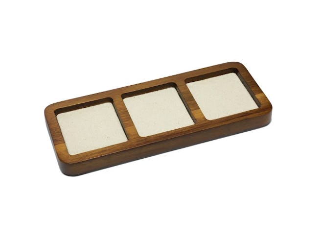 Olive/Brown Small Acacia Wood With Canvas Valet Tray - Goodfellow & Co™