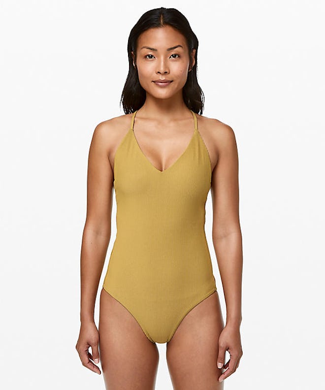 Poolside Pause One-Piece in Vintage Gold