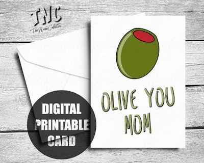 Olive You Mom Card