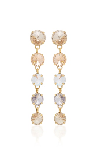 Gold-Plated Brass And Crystal Earrings