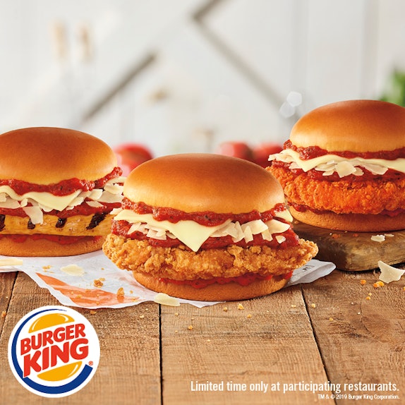 Burger King’s LimitedEdition Chicken Parmesan Sandwich Now Comes In