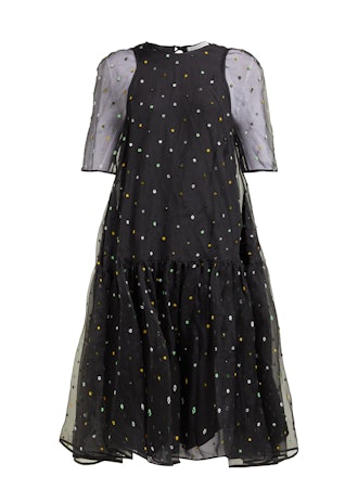 Annabella Floral-Beaded Silk-Organza Dress