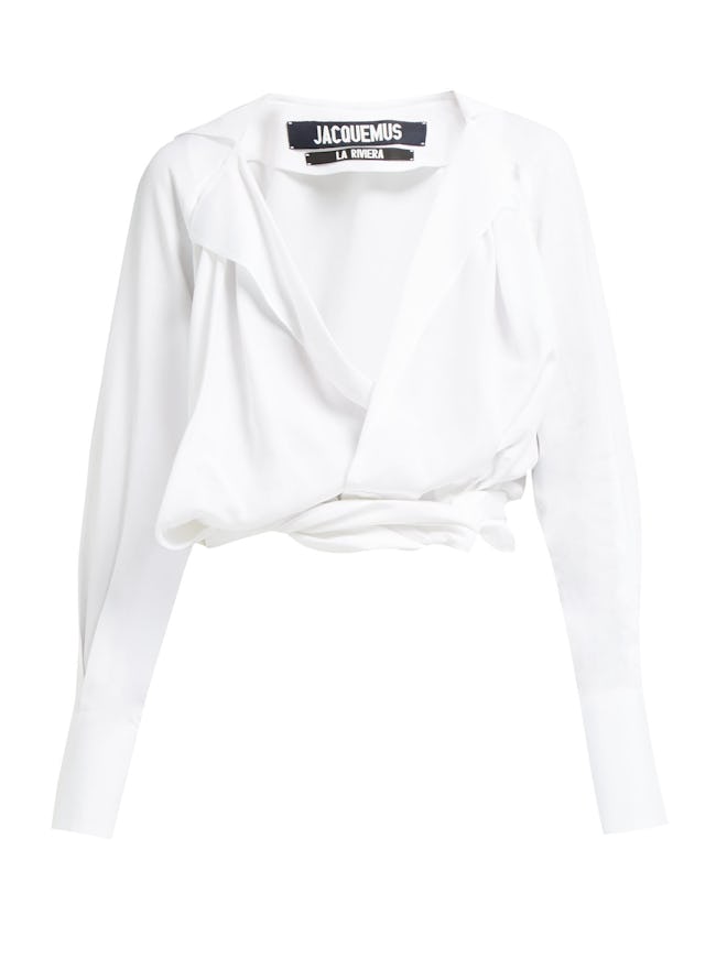 Jacquemus Figari Plunge Knot-Front Top