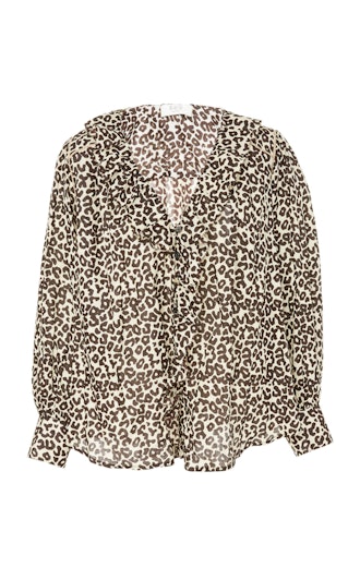 Lottie Leopard-Print Cotton Blouse