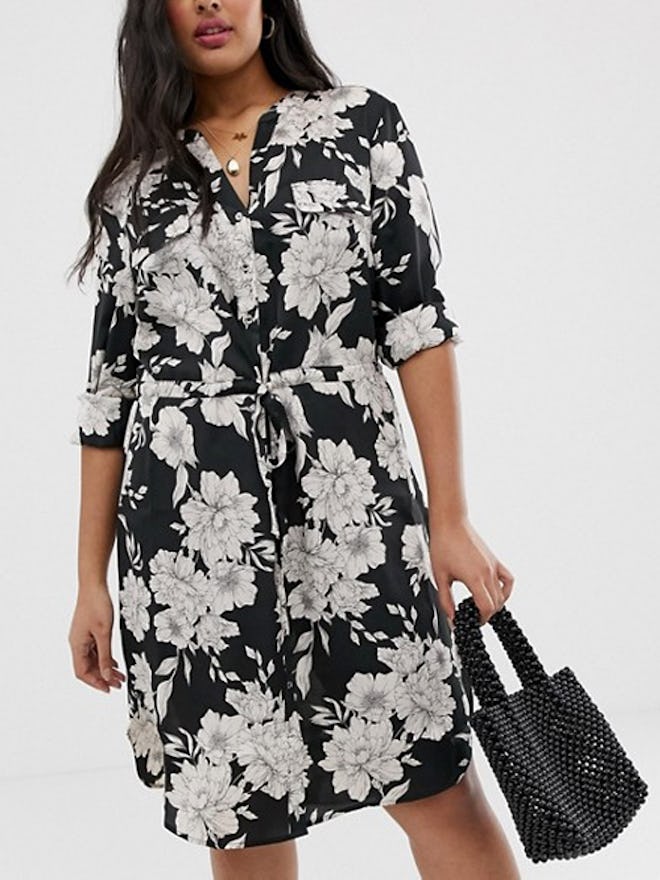Shirt dress in Bold Floral Print