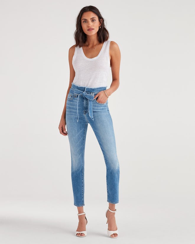 Paperbag Jean in Bright Blue Jay