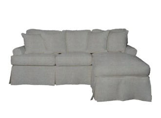 Sunset Trading Horizon T-Cushion Sectional Sofa with Chaise Slipcover| Performance Fabric