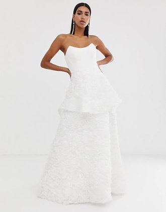 Bariano Square Neck Bridal Dress