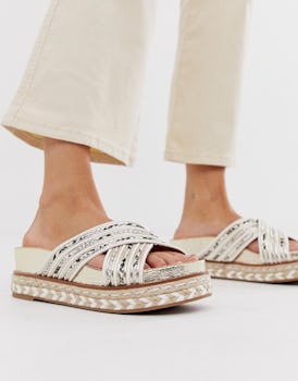 River Island Flatform Sandals with Cross Straps