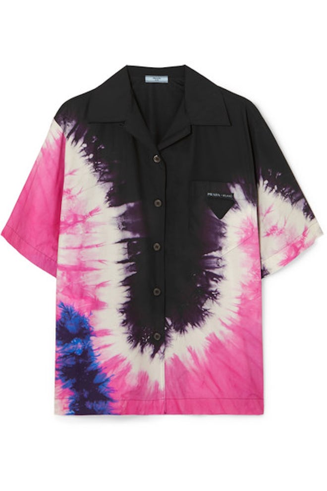 Prada Tie-Dyed Cotton-Poplin Shirt