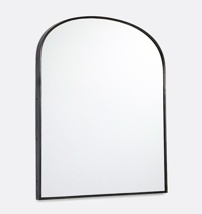 Arched Mantel Metal Framed Mirror in Oil-Rubbed Bronze