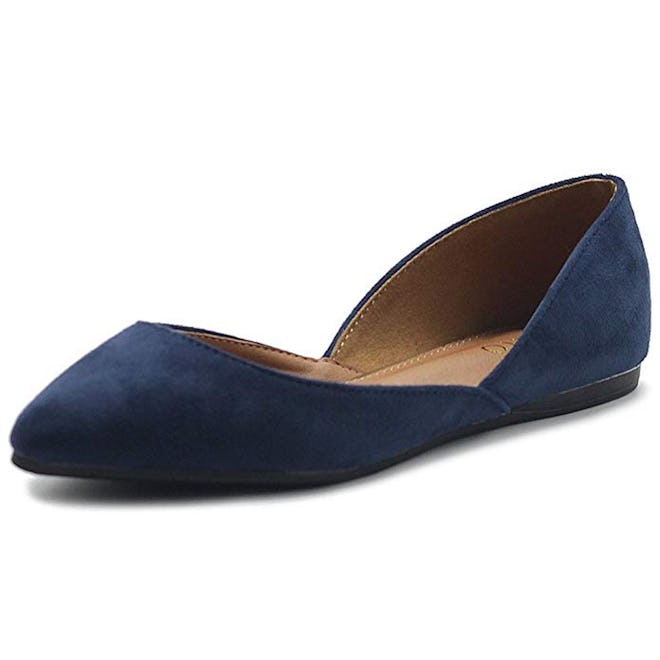 Ollio Women's Faux Suede Ballet Flat