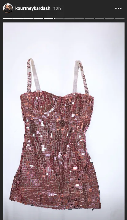 kourtney kardashian pink sequin dress Kourtney Kardashian giggles as she goes clubbing in mesh mini dress