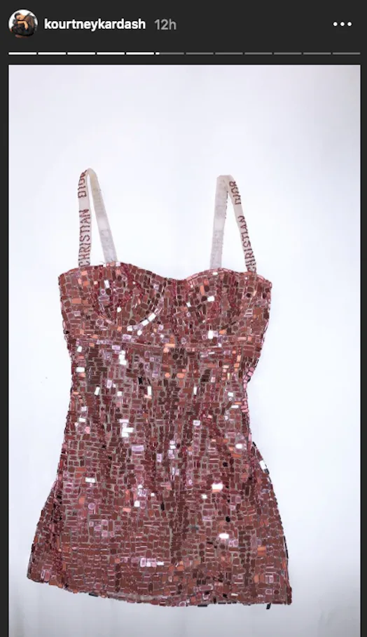 kourtney kardashian pink sequin dress Kourtney Kardashian giggles as she goes clubbing in mesh mini dress