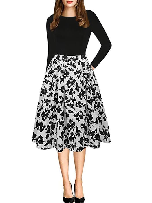 oxiuly Women's Vintage Casual Party Dress