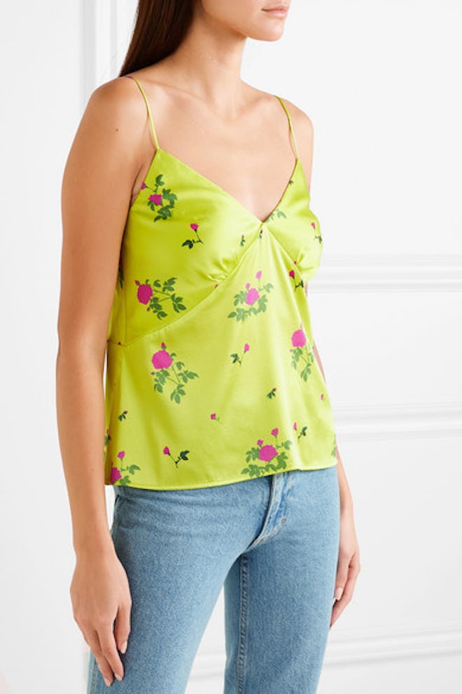 Floral-Print Silk-Satin Camisole