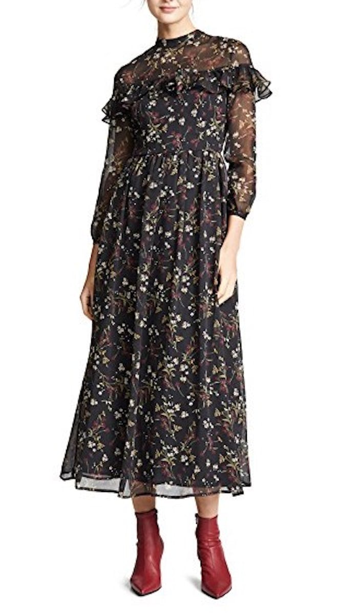 Floral Attire Chiffon Dress 