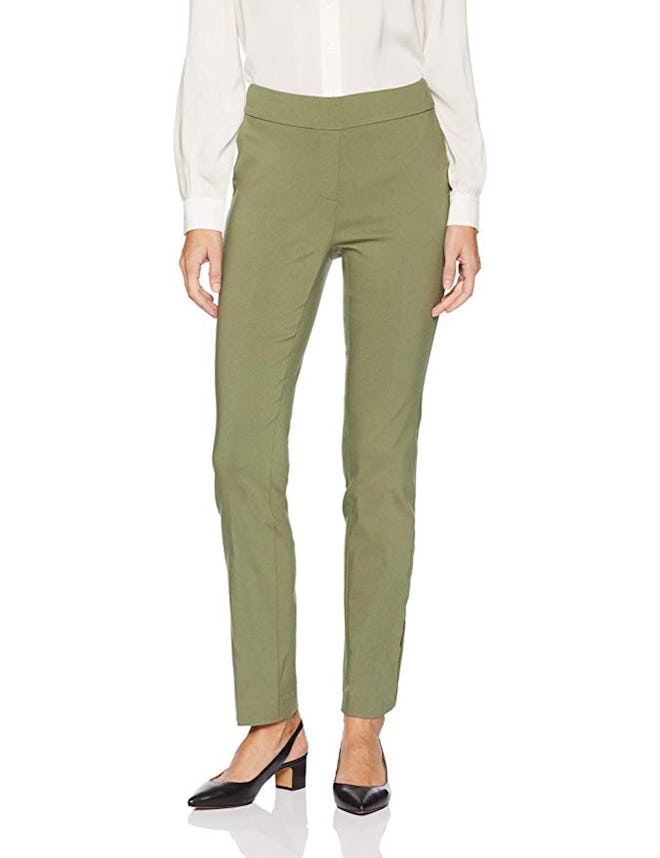 Lark & Ro Women's Slim Leg Stretch Pant: Comfort Fit