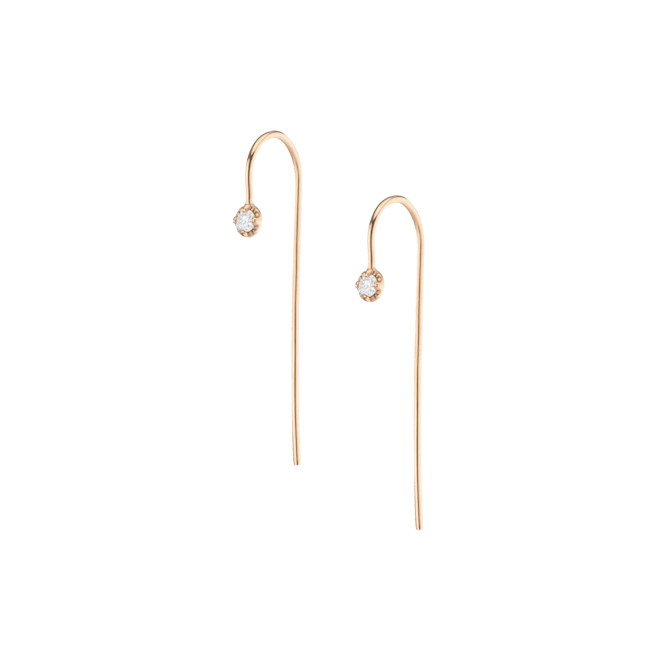 Long Midi Diamond Hook Earrings - Single