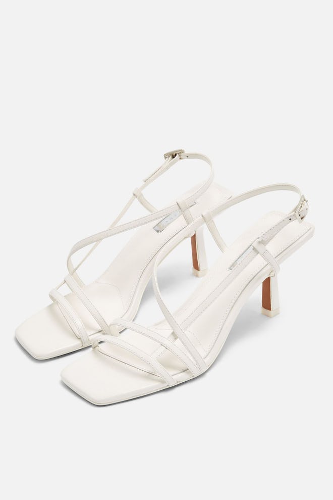 STRIPPY White Heeled Sandals