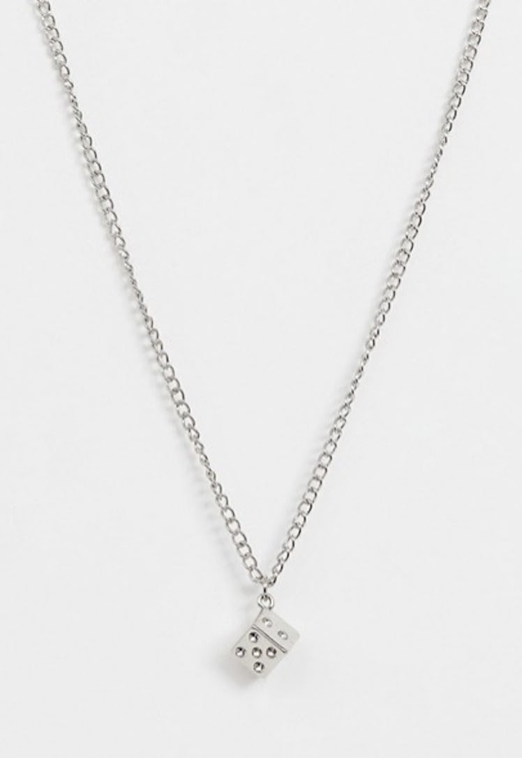 Asos Design Necklace with Dice Pendant