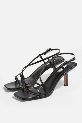 STRIPPY Black Heeled Sandals
