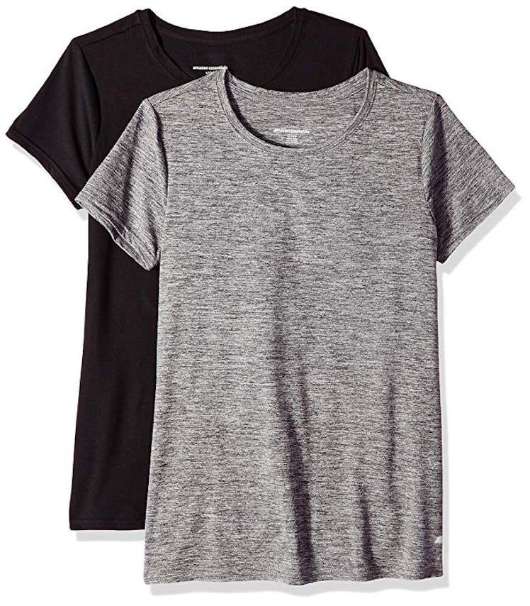 Amazon Essentials Women's Tech Stretch Short-Sleeve T-Shirts (2 Pack)