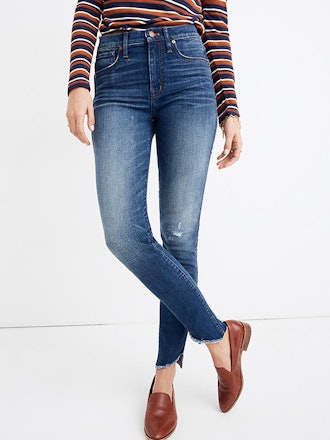 10" High-Rise Skinny Jeans: Cutout Tulip Hem Edition