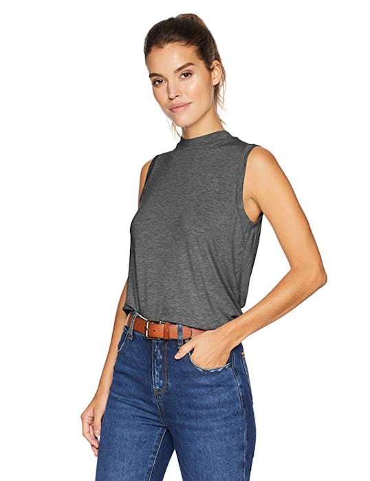 Daily Ritual Women's Jersey Sleeveless Boxy Mock-Neck Shirt