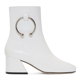 White Leather Nizip Boots