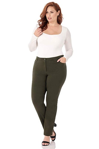 Rekucci Curvy Woman Straight Leg Plus Size Pant