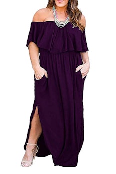 Nemidor Women's Off Shoulder Plus Size Maxi Dress