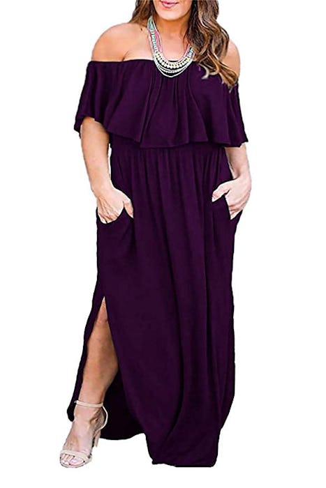 Nemidor Women's Off Shoulder Plus Size Maxi Dress