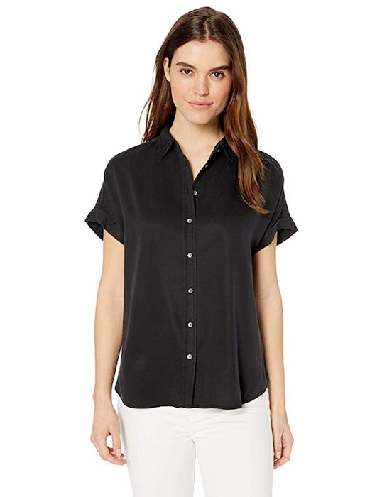 Daily Ritual Women's Tencel Relaxed-Fit Short-Sleeve Shirt