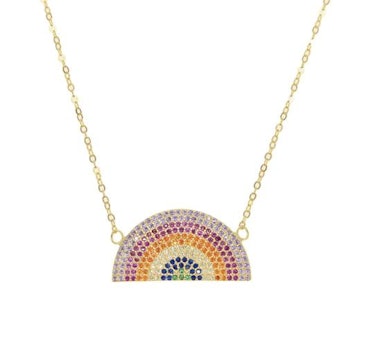 Rainbow Pave Necklace