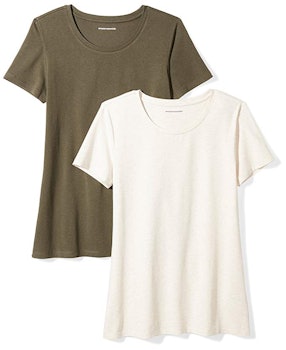Amazon Essentials Women's Crewneck T-Shirts (2 Pack)