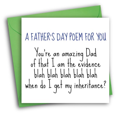 Funny Father's Day Card/ Inheritance/ Father's Day