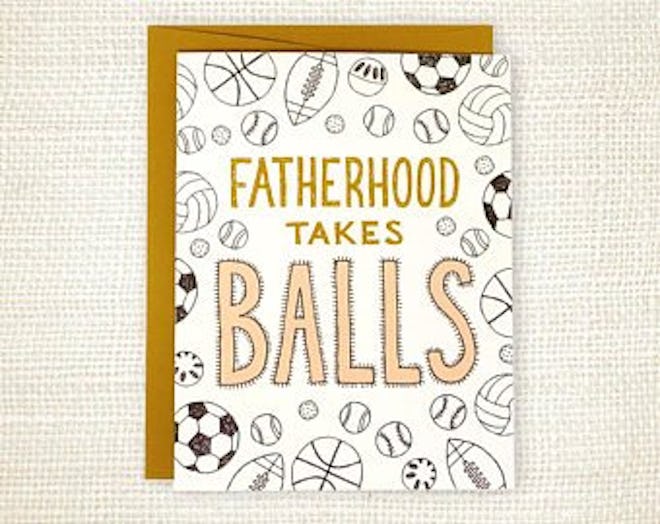 Funny Father's Day Card - Fatherhood Takes Balls