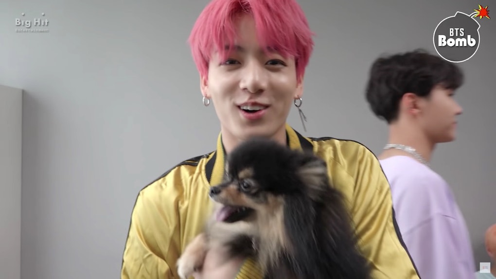 This Video Of BTS Playing With V’s Dog Yeontan Backstage Is Too