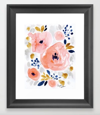 Genevieve Floral Framed Art Print
